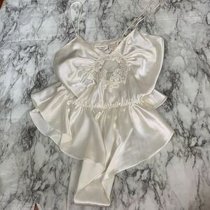Vintage Victoria’s Secret Gold label PLAYSUIT Romper Nighty Teddy Small ivory